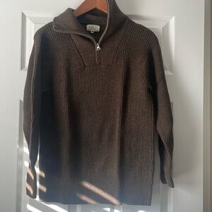 Zip neck elongated sweater